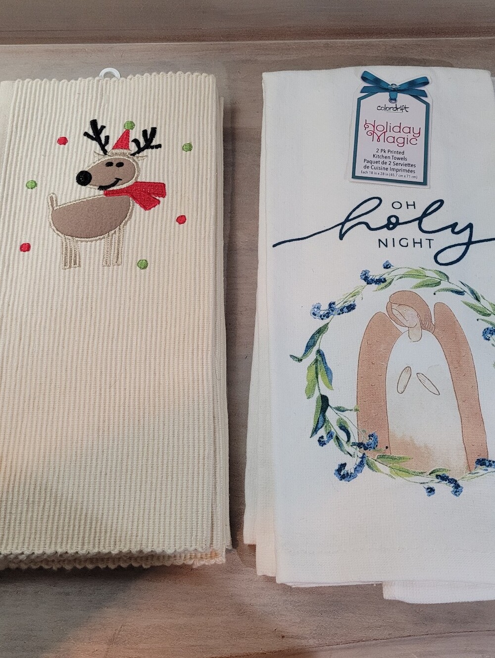 Holiday 100% Cotton Placemat and Tea Towel Bundle Cream Kitchen Seasonal NEW